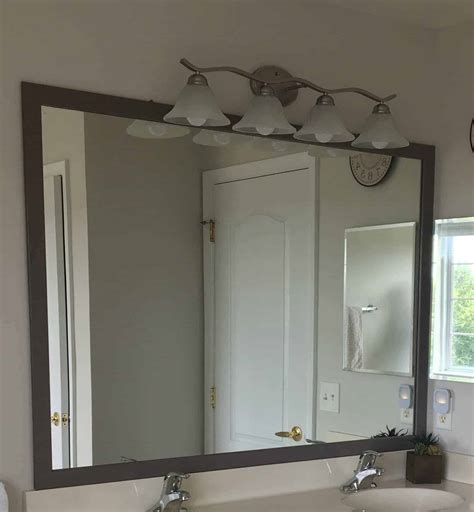 Diy Mirror Frame In Bathroom Rock Solid Rustic