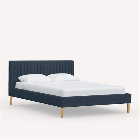 Camilla Twin Linen Navy Channel Bed Crate And Barrel Channel Bed Bed