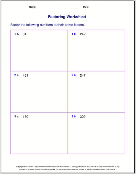 Factors And Prime Numbers Worksheet