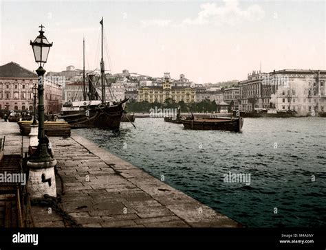 C1890s Italy The Harbour At Trieste Stock Photo Alamy