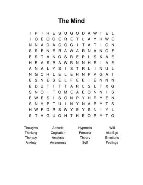The Mind Word Search