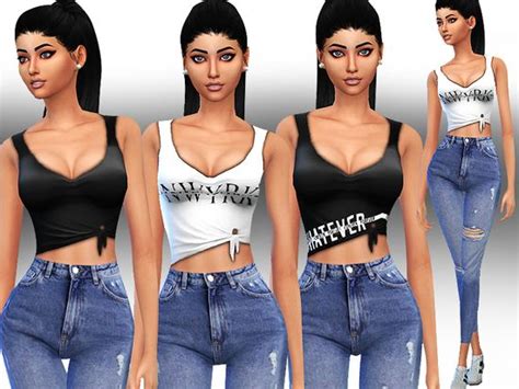 Trendy Tied Tank Tops Design By Saliwa Found In Tsr Category Sims 4