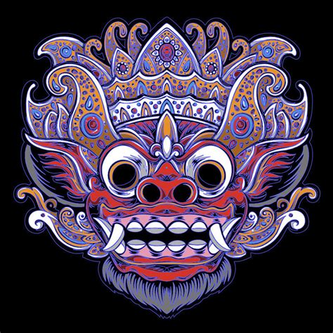 Balinese Barong Mask Vector