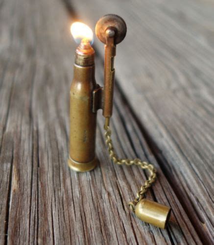 Vintage Ww1 Trench Art Bullet Lighter Brass Austria Works Great Nr