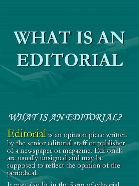 what is an editorial editorial newspapers