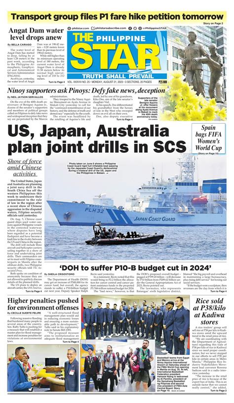 The Philippine Star August 21 2023 Newspaper Get Your Digital
