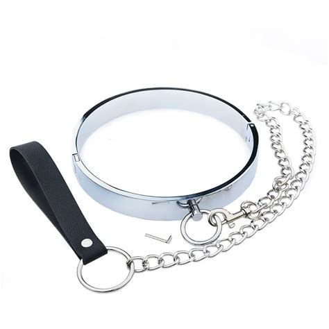 Adult Metal Collar Bondage Erotic Chain Traction Rope SM Nightclub Sexy