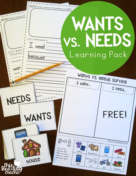 We did not find results for: Wants vs Needs Learning Pack {FREE} - This Reading Mama