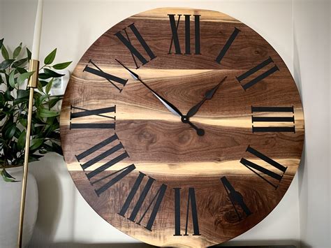 This Listing Is For One Wooden Wall Clock Made From Live Edge Walnut
