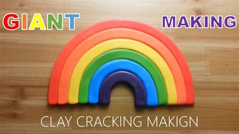 Giant Rainbow Clay Cracking Making Youtube