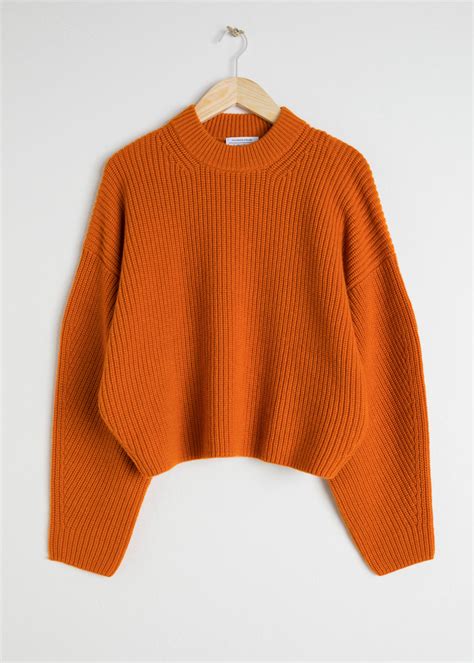 Wool Blend Rib Knit Sweater Orange Sweaters And Other Stories