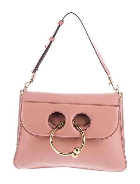 Jw Anderson Leather Shoulder Bag Pink Shoulder Bags Handbags