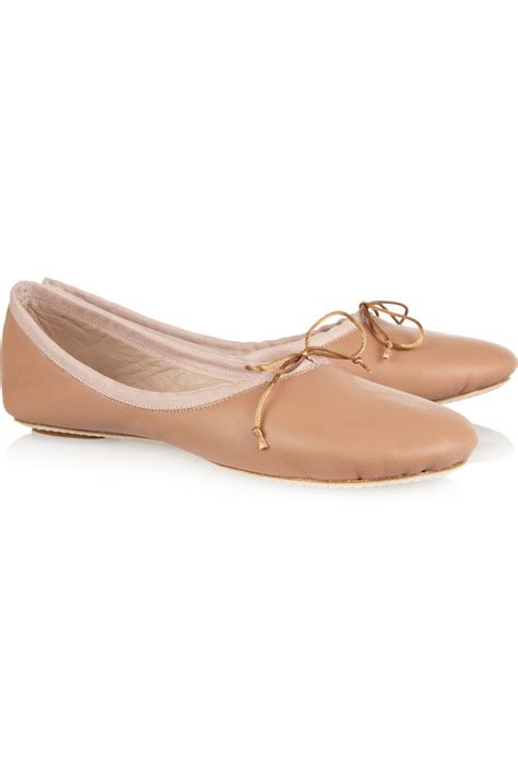Chloé Leather Ballet Flats In Natural Lyst