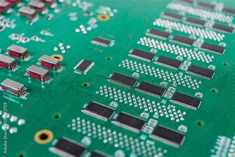 Circuit Board With Electronic Components Stock Photo Adobe Stock