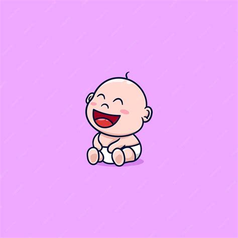 Premium Vector Cute Baby Laughing Cartoon