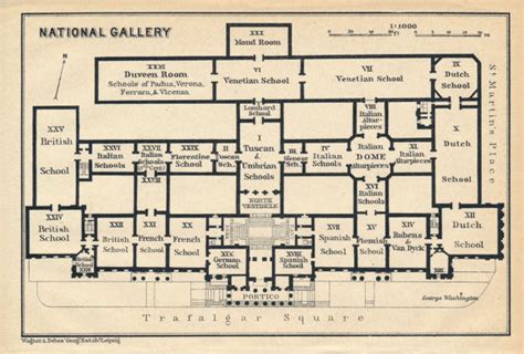 1930 National Gallery London Antique Floor Plan Etsy Floor Plans