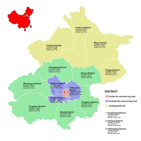 Beijing District Map Beijing Neighborhood Map China