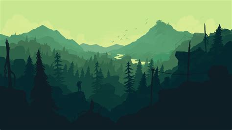 배경 화면 숲 Firewatch 자연 디지털 아트 산들 비디오 게임 삽화 2560x1440