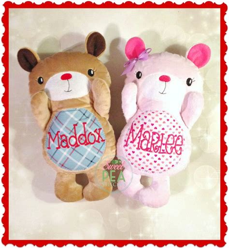 Stuffed Animal Bear Personalized Plush Bear Embroidered Etsy