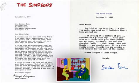 Former First Lady Barbara Bush Once Responded To Marge Simpson In A