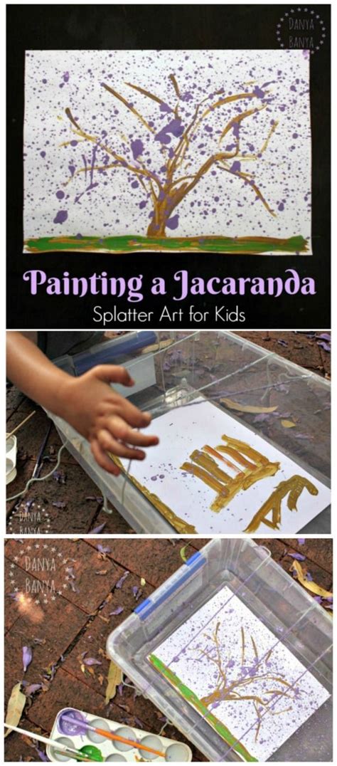 Painting Jacaranda Trees Splatter Art For Kids Danya Banya
