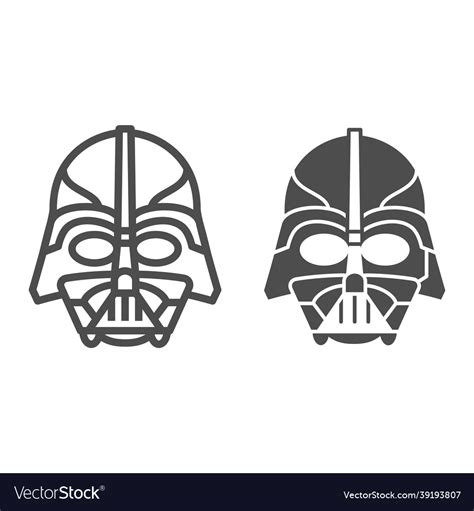 Darth Vader Line And Solid Icon Star Wars Concept Vector Image