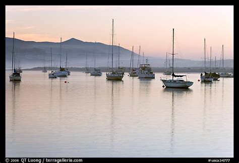 Picturephoto Yachts Reflected In Calm Morro Bay Harbor Sunset Morro