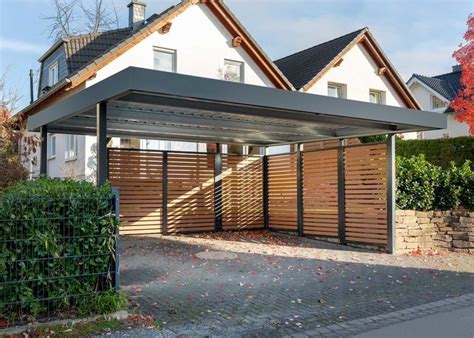 Myport Doppelcarport Mit Holz Wandfeldern Double Carport Garage Door