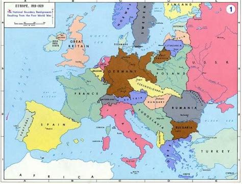 Map Of Europe After Wwi Europe Map Map Europe