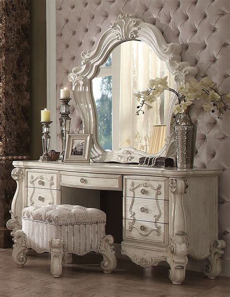 So figure out what your style is and how it applies to the bedroom vanity set. Acme 21137 Versailles 3Pcs Bone White Dresser Vanity Set ...