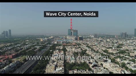 Wave City Center And Metro Station Noida Aerial Journey Over Delhi