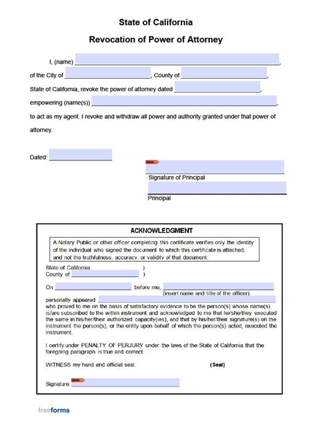 Revoke Power Of Attorney Printable Form Printable Forms Free Online