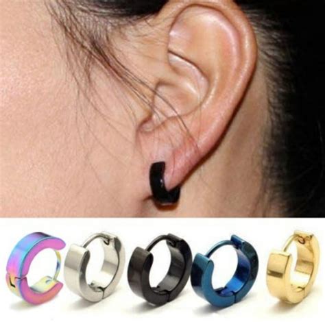 Fashion Small Hoop Earrings For Women Men Stainless Steel Gold Earring