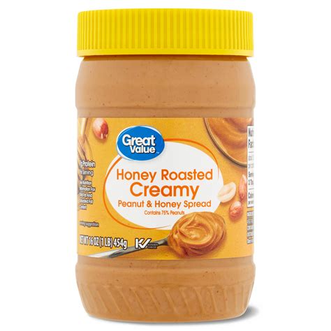 Great Value 7 G Protein Honey Roasted Creamy Peanut And Honey Spread