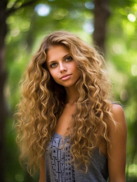 Premium Ai Image Portrait Photo Of Russian Teenage Female Curly Hair