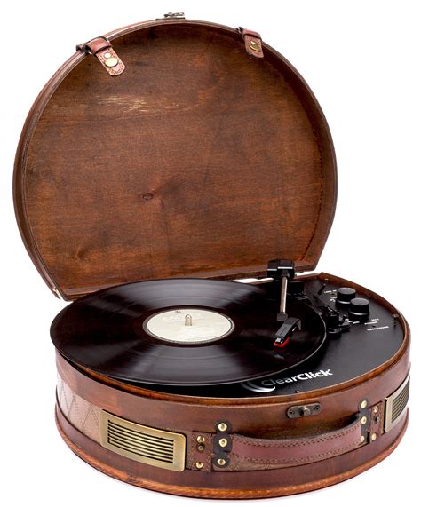Clearclick Vintage Suitcase Turntable With Bluetooth And Usb Classic
