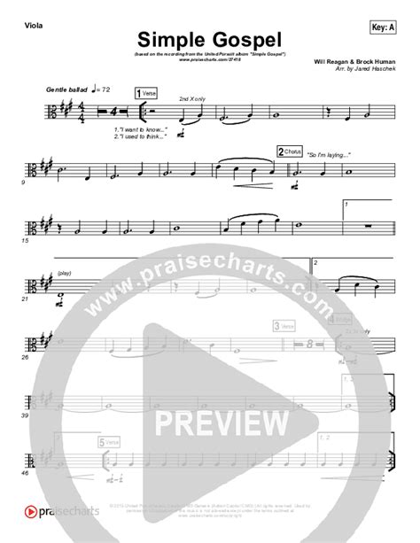 Simple Gospel Viola Sheet Music Pdf United Pursuit Praisecharts