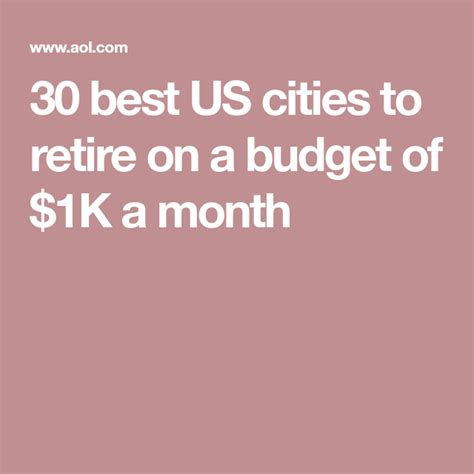 Best Cities To Retire On A Budget Of 1000 A Month