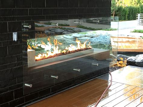 Outdoor Linear With Glass Vancouver Gas Fireplaces