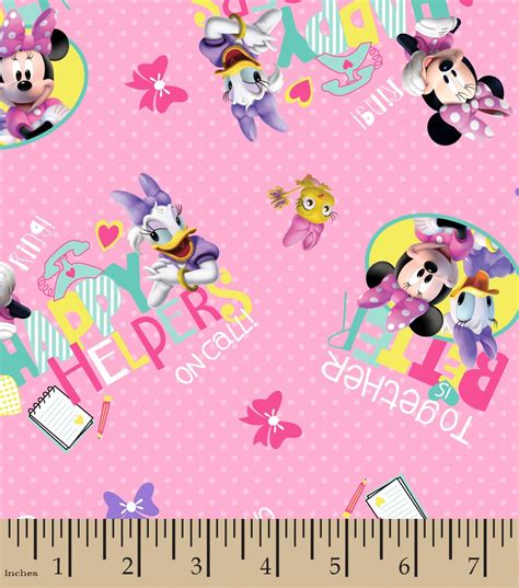 Disney Minnie Mouse Cotton Fabric Happy Helpers Joann
