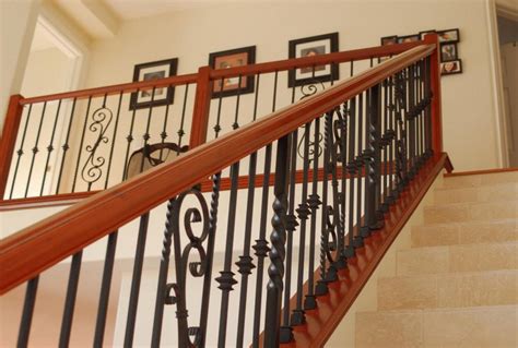 Wood And Iron Stair Railing Interesting Ideas For Home