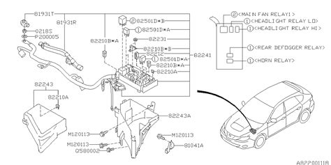 Here you will find fuse box diagrams of subaru impreza 2008, 2009, 2010 and 2011, get information about the location of the fuse panels inside the car, and learn about the assignment of each fuse (fuse layout). 82241FG050 - Genuine Subaru FUSE BOX ASSY