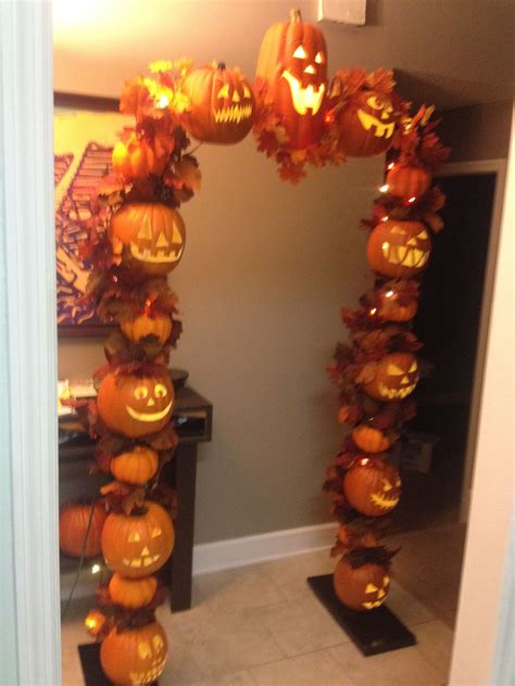 Fall Jack O Lantern Arch Made From Pvc And Foam Pumpkins Halloween