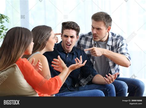 Four Angry Friends Image And Photo Free Trial Bigstock