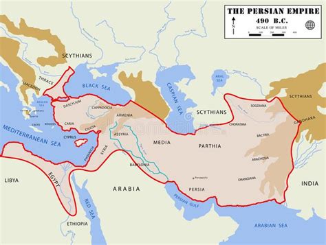 Photo About Illustation Of A Detailed Map Of The Persian Empire At The