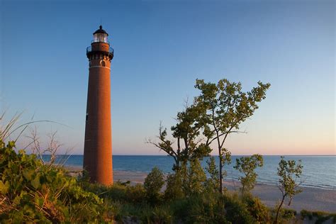 Little Sable Lighthouse By The Shore Near Silver Lake Michigan By