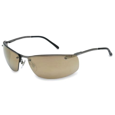 uvex slate safety glasses silver metal frame gold mirror lens