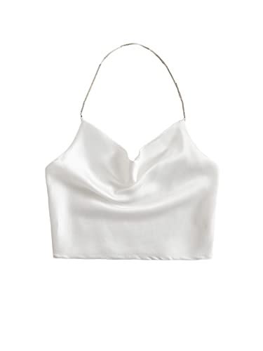 Best White Satin Halter Top