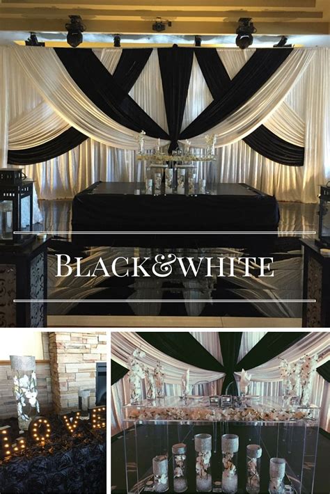 Exquisite Black And White Themed Wedding Decor With Matching Floral Centerpieces And Love