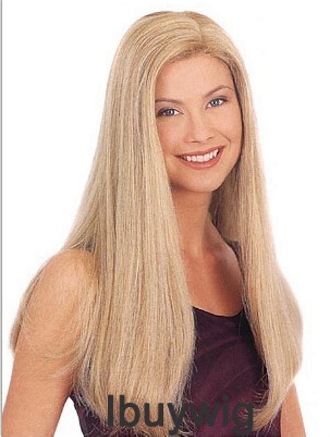 Straight Without Bangs 20 Inch Blonde Discount Synthetic Wigs